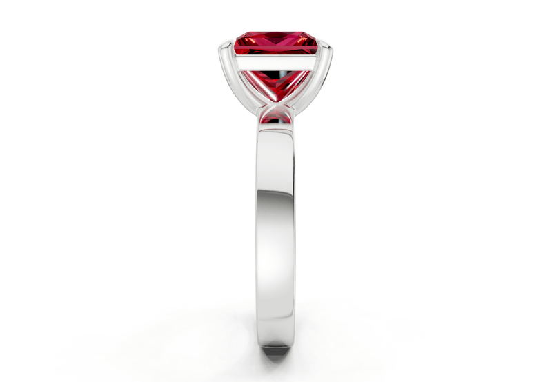 Aspen Ruby Gemstone Solitaire Princess Cut 3mm Engagement Ring - Ring Premier