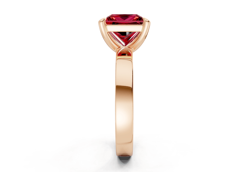 Aspen Ruby Gemstone Solitaire Princess Cut 3mm Engagement Ring - Ring Premier