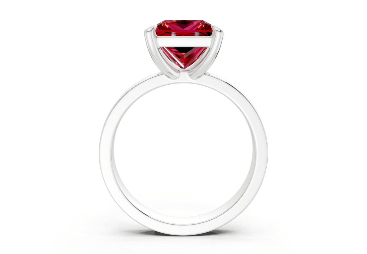Aspen Ruby Gemstone Solitaire Princess Cut 3mm Engagement Ring