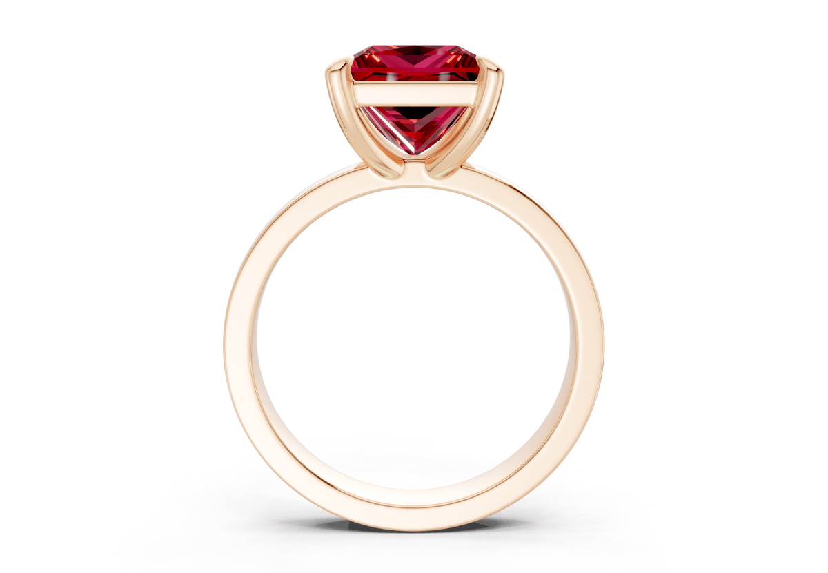 Aspen Ruby Gemstone Solitaire Princess Cut 3mm Engagement Ring