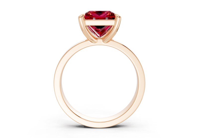 Aspen Ruby Gemstone Solitaire Princess Cut 3mm Engagement Ring - Ring Premier