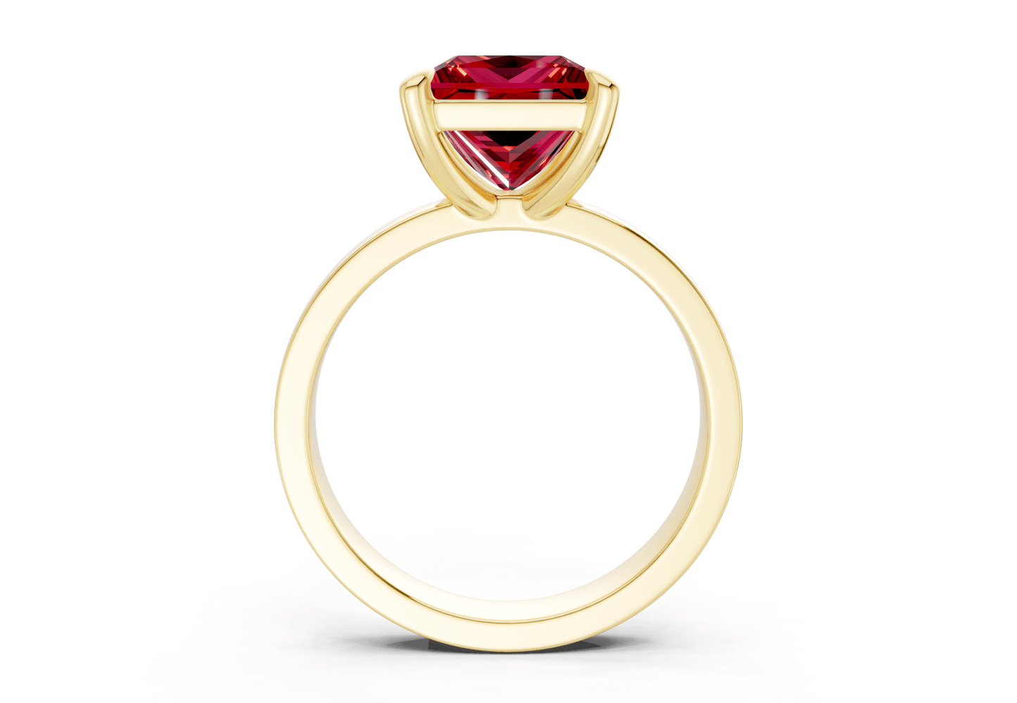 Aspen Ruby Gemstone Solitaire Princess Cut 3mm Engagement Ring - Ring Premier