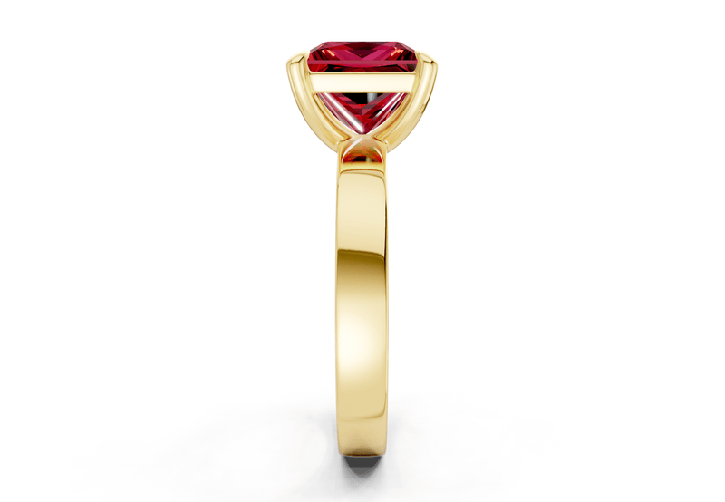 Aspen Ruby Gemstone Solitaire Princess Cut 3mm Engagement Ring - Ring Premier