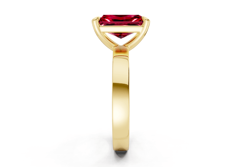 Aspen Ruby Gemstone Solitaire Radiant Cut 3mm Engagement Ring - Ring Premier