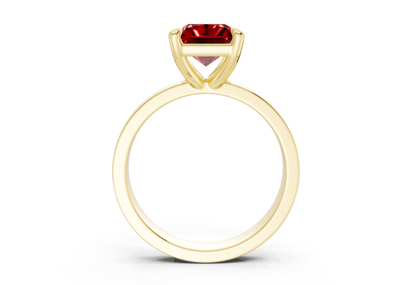 Aspen Ruby Gemstone Solitaire Radiant Cut 3mm Engagement Ring - Ring Premier