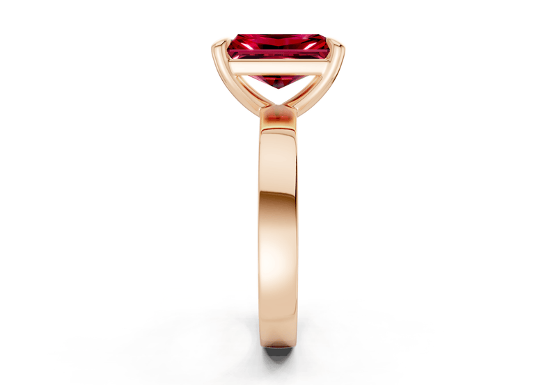 Aspen Ruby Gemstone Solitaire Radiant Cut 3mm Engagement Ring - Ring Premier
