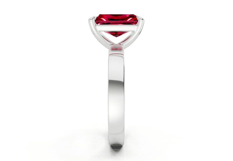 Aspen Ruby Gemstone Solitaire Radiant Cut 3mm Engagement Ring - Ring Premier