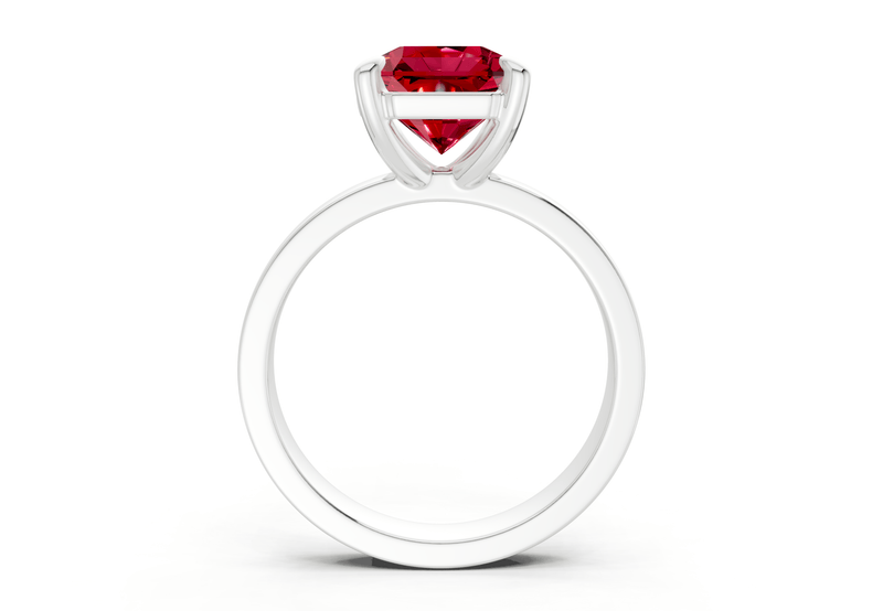 Aspen Ruby Gemstone Solitaire Radiant Squareuare Cut 3mm Engagement Ring - Ring Premier