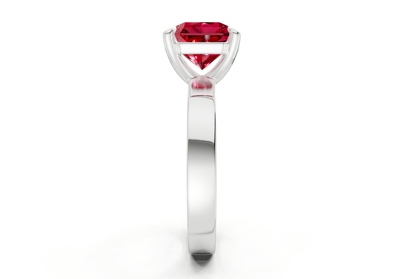 Aspen Ruby Gemstone Solitaire Radiant Squareuare Cut 3mm Engagement Ring - Ring Premier