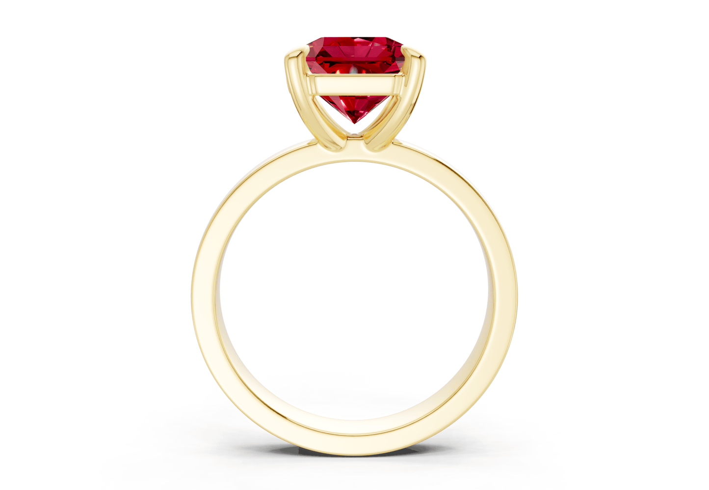 Aspen Ruby Gemstone Solitaire Radiant Squareuare Cut 3mm Engagement Ring - Ring Premier
