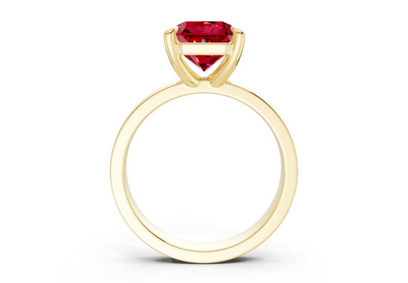Aspen Ruby Gemstone Solitaire Radiant Squareuare Cut 3mm Engagement Ring