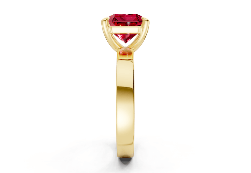 Aspen Ruby Gemstone Solitaire Radiant Squareuare Cut 3mm Engagement Ring - Ring Premier