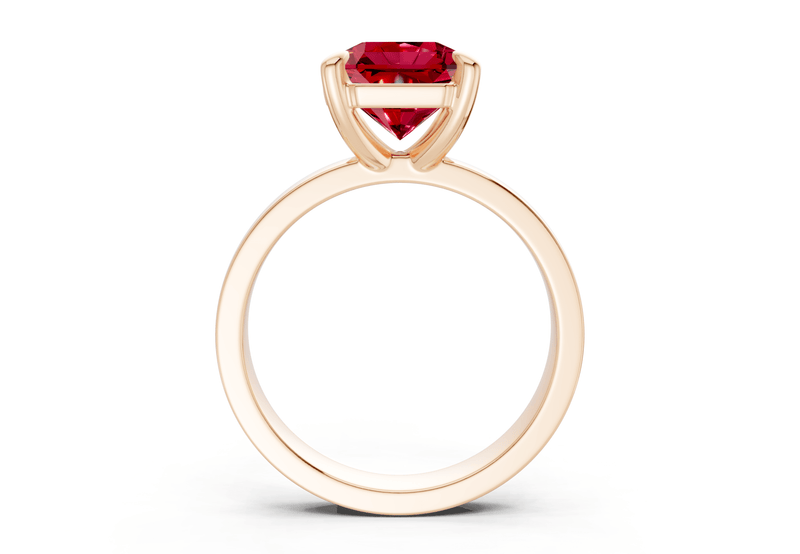 Aspen Ruby Gemstone Solitaire Radiant Squareuare Cut 3mm Engagement Ring - Ring Premier
