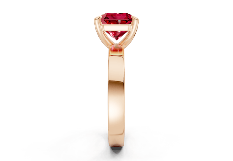Aspen Ruby Gemstone Solitaire Radiant Squareuare Cut 3mm Engagement Ring - Ring Premier