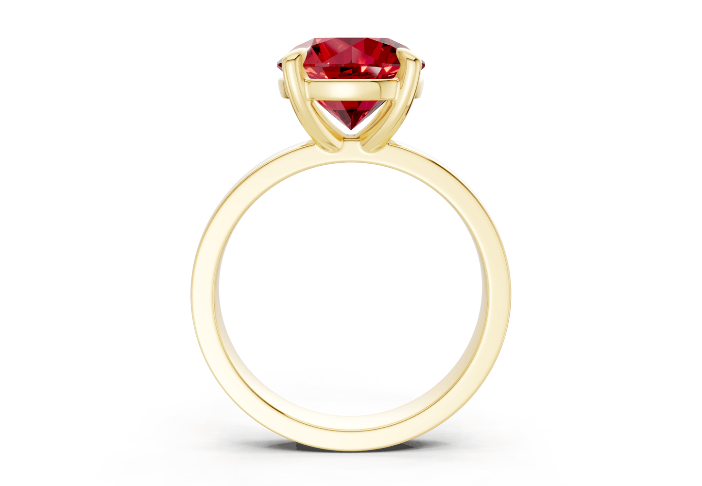 Aspen Ruby Gemstone Solitaire Round Cut 3mm Engagement Ring - Ring Premier