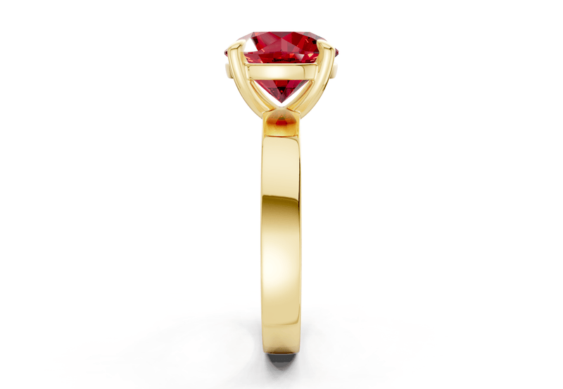 Aspen Ruby Gemstone Solitaire Round Cut 3mm Engagement Ring - Ring Premier