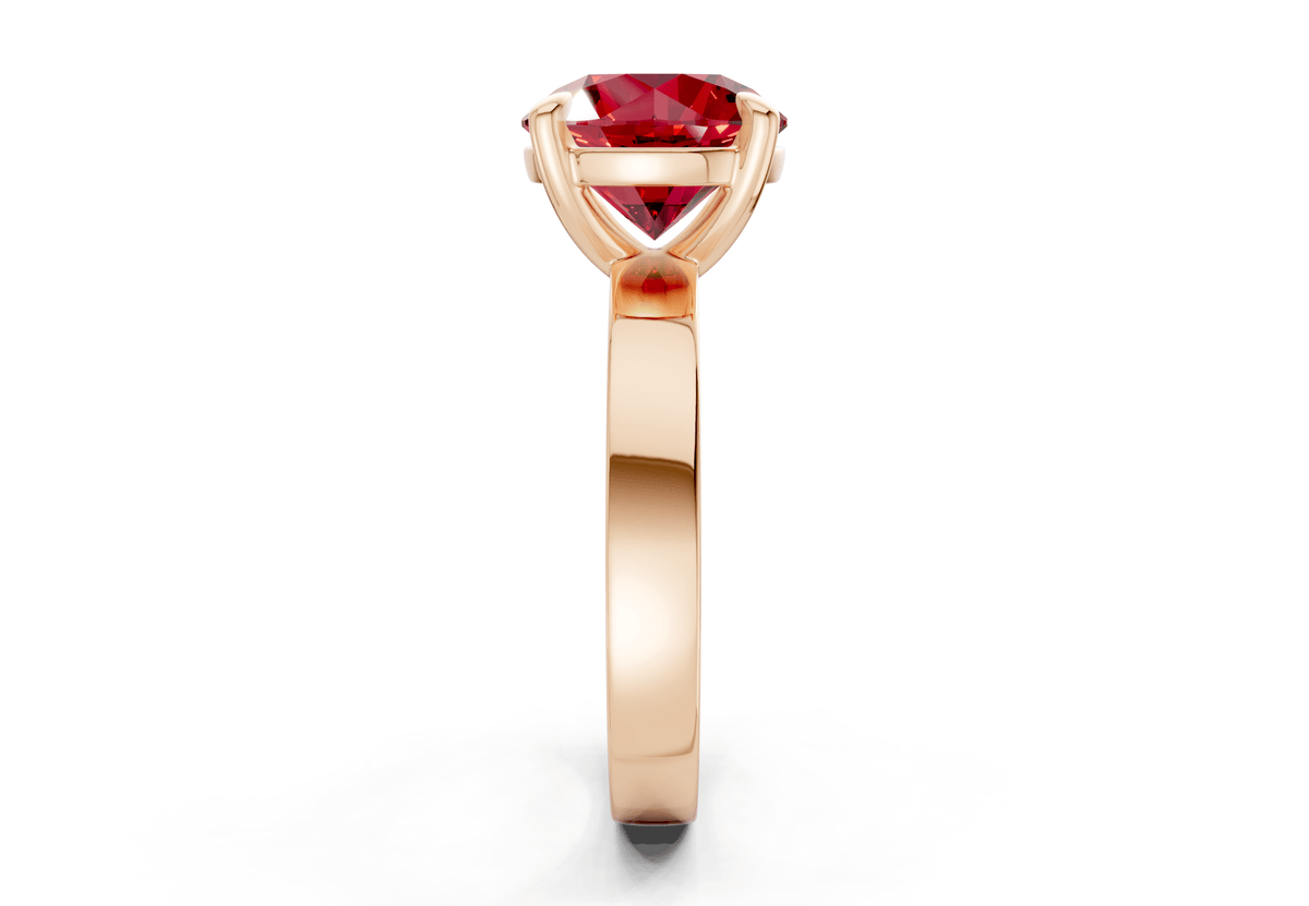 Aspen Ruby Gemstone Solitaire Round Cut 3mm Engagement Ring