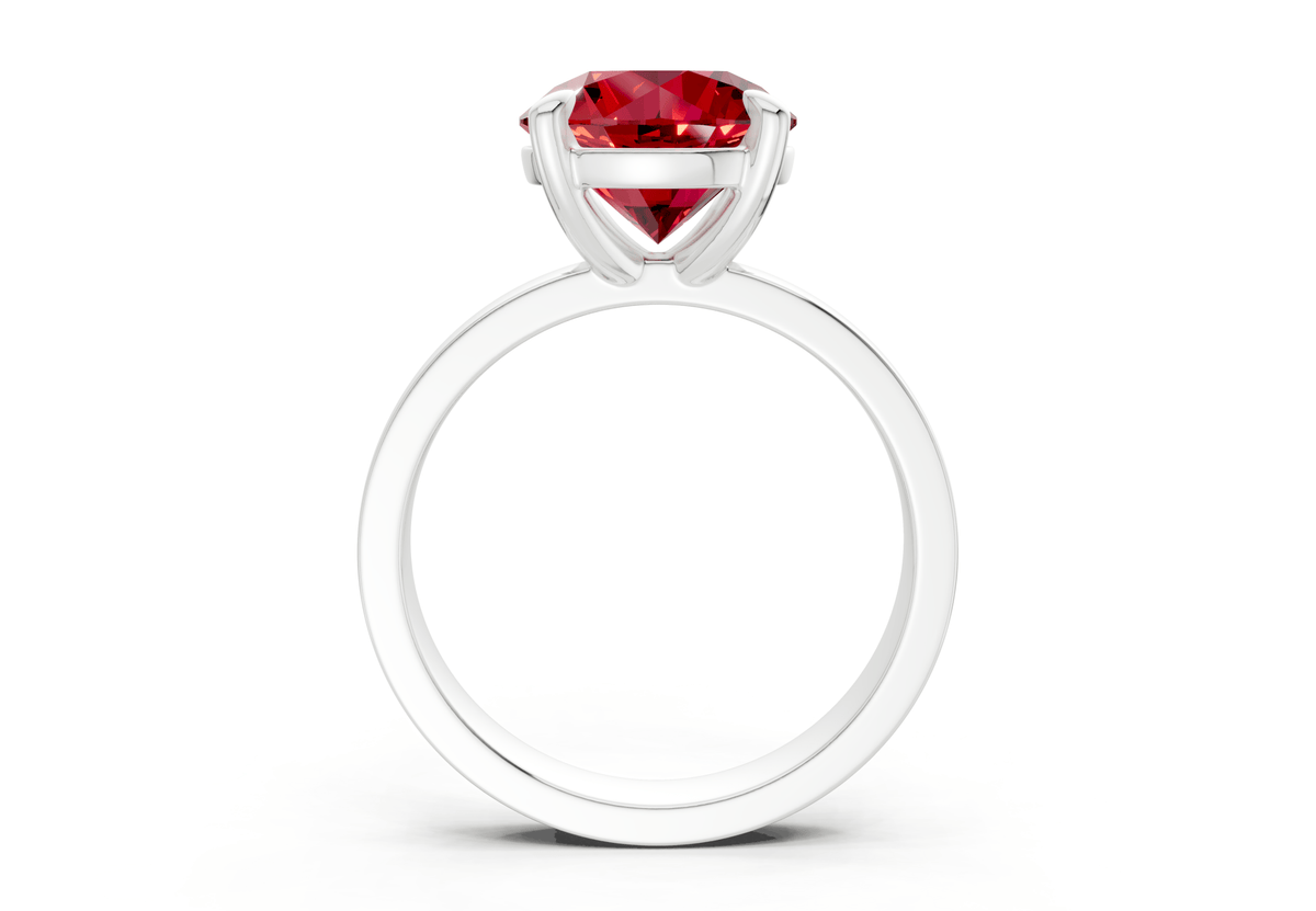 Aspen Ruby Gemstone Solitaire Round Cut 3mm Engagement Ring