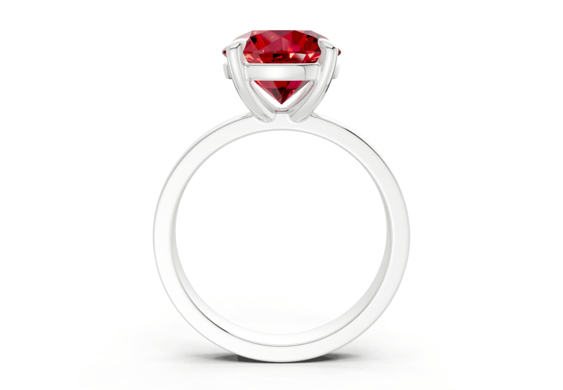 Aspen Ruby Gemstone Solitaire Round Cut 3mm Engagement Ring - Ring Premier