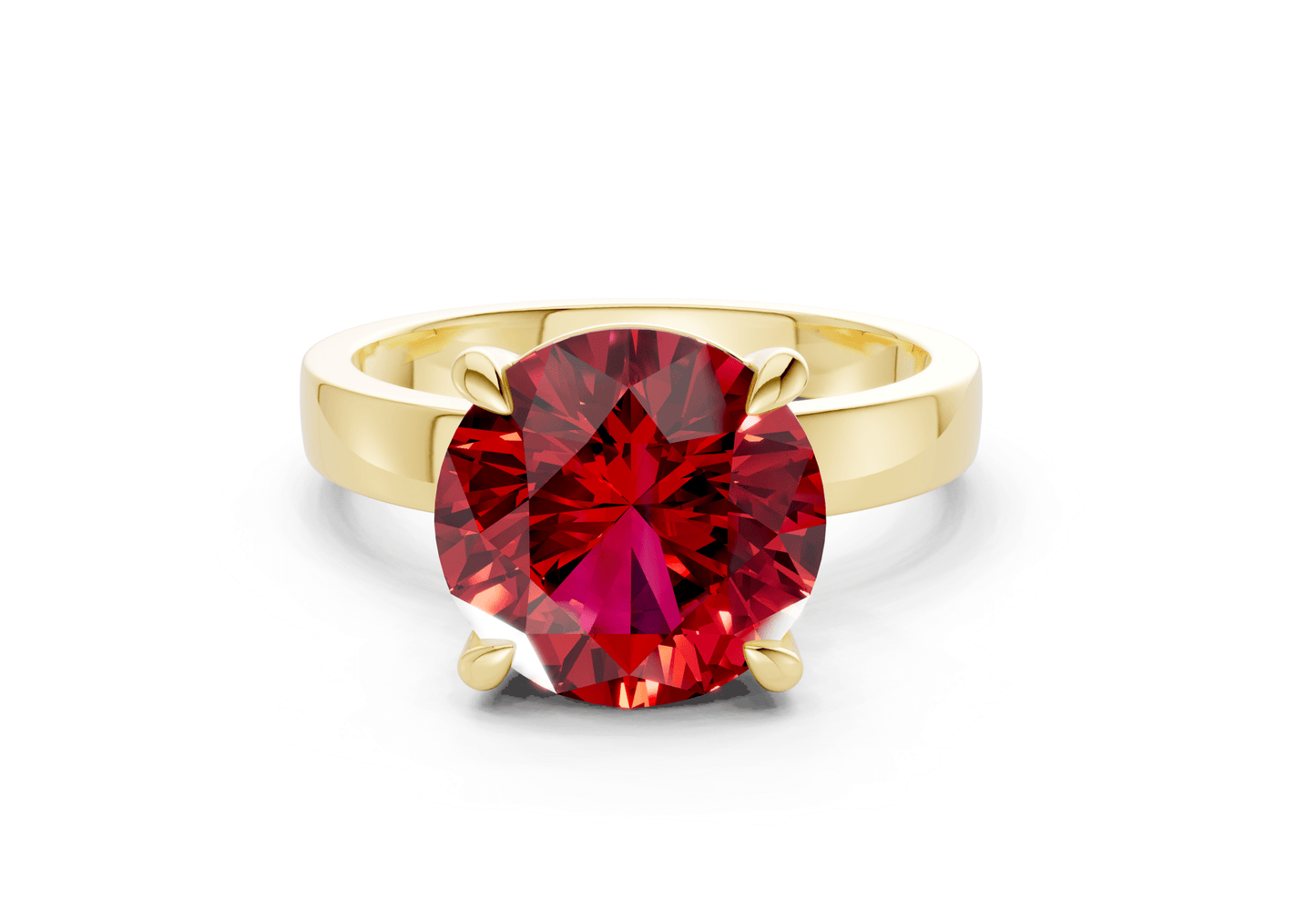 Aspen Ruby Gemstone Solitaire Round Cut 3mm Engagement Ring - Ring Premier