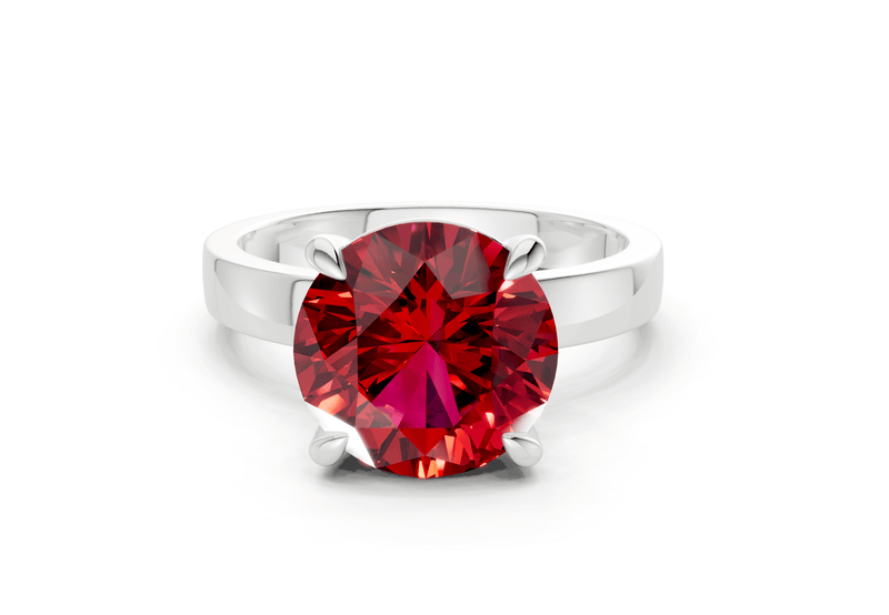 Aspen Ruby Gemstone Solitaire Round Cut 3mm Engagement Ring - Ring Premier