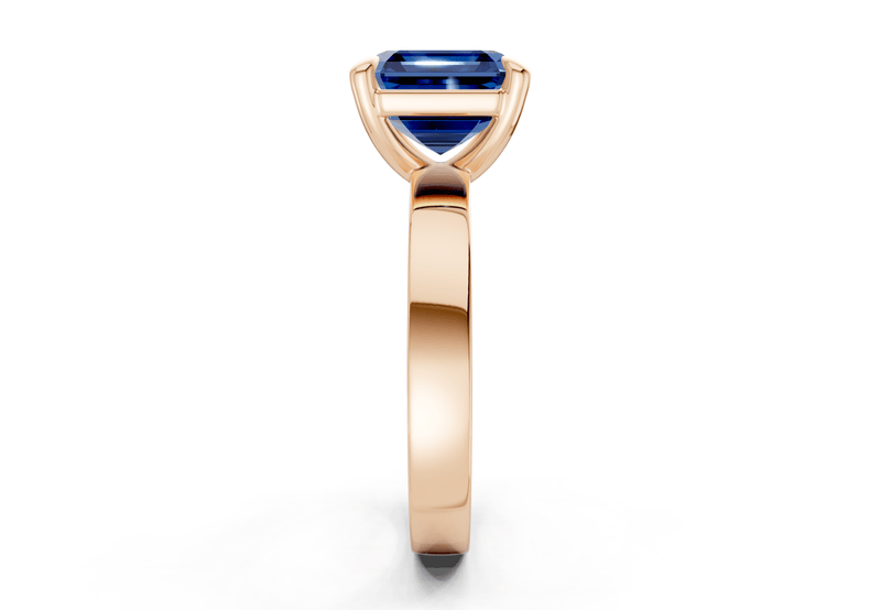 Aspen Sapphire Gemstone Solitaire Asscher Cut 3mm Engagement Ring - Ring Premier