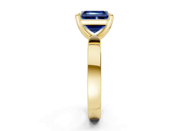Aspen Sapphire Gemstone Solitaire Asscher Cut 3mm Engagement Ring - Ring Premier
