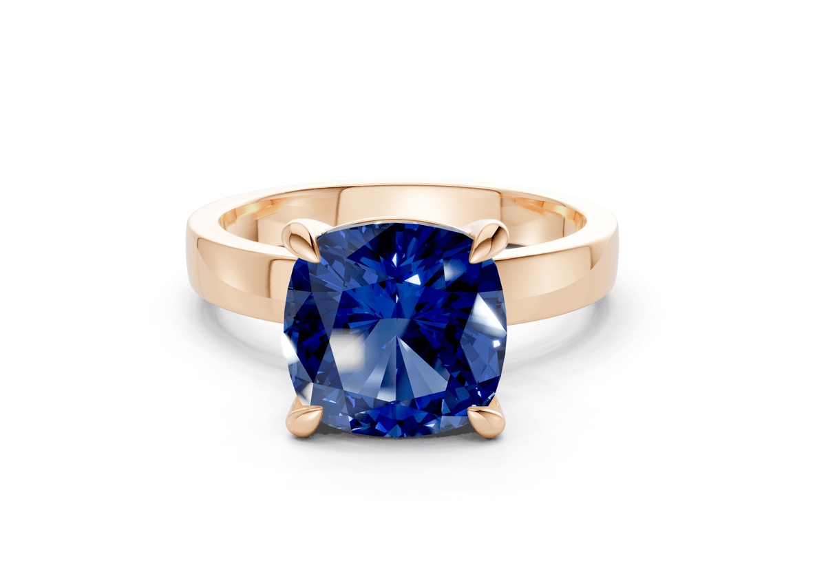 Aspen Sapphire Gemstone Solitaire Cushion Squareuare Cut 3mm Engagement Ring