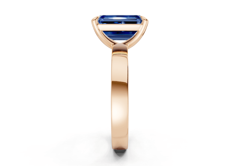 Aspen Sapphire Gemstone Solitaire Emerald Cut 3mm Engagement Ring - Ring Premier