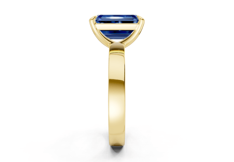 Aspen Sapphire Gemstone Solitaire Emerald Cut 3mm Engagement Ring - Ring Premier