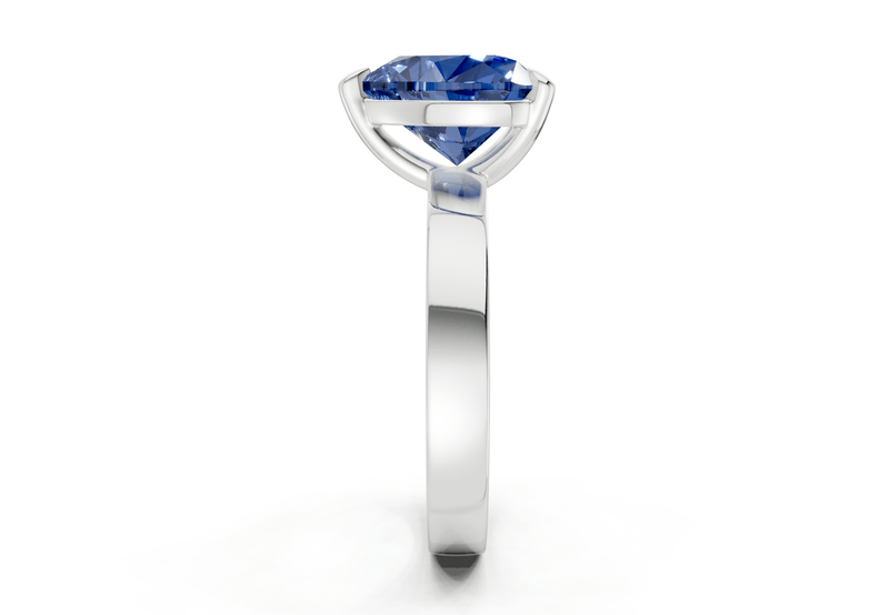 Aspen Sapphire Gemstone Solitaire Heart Cut 3mm Engagement Ring - Ring Premier