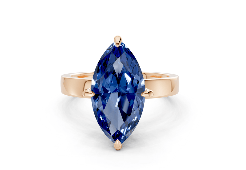 Aspen Sapphire Gemstone Solitaire Marquise Cut 3mm Engagement Ring - Ring Premier