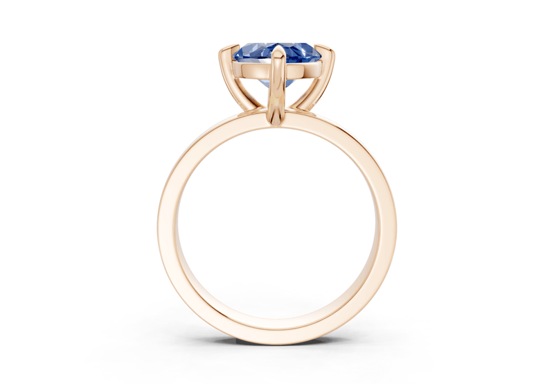 Aspen Sapphire Gemstone Solitaire Marquise Cut 3mm Engagement Ring - Ring Premier