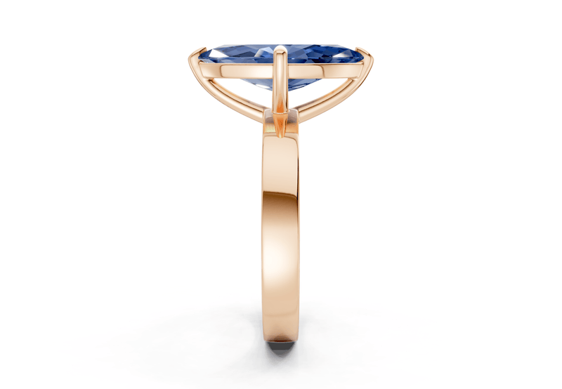 Aspen Sapphire Gemstone Solitaire Marquise Cut 3mm Engagement Ring - Ring Premier