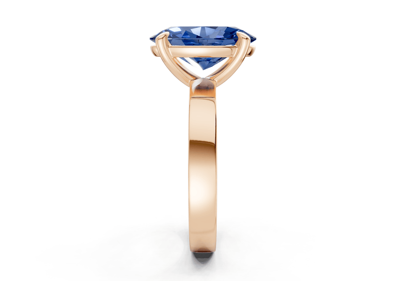 Aspen Sapphire Gemstone Solitaire Oval Cut 3mm Engagement Ring - Ring Premier