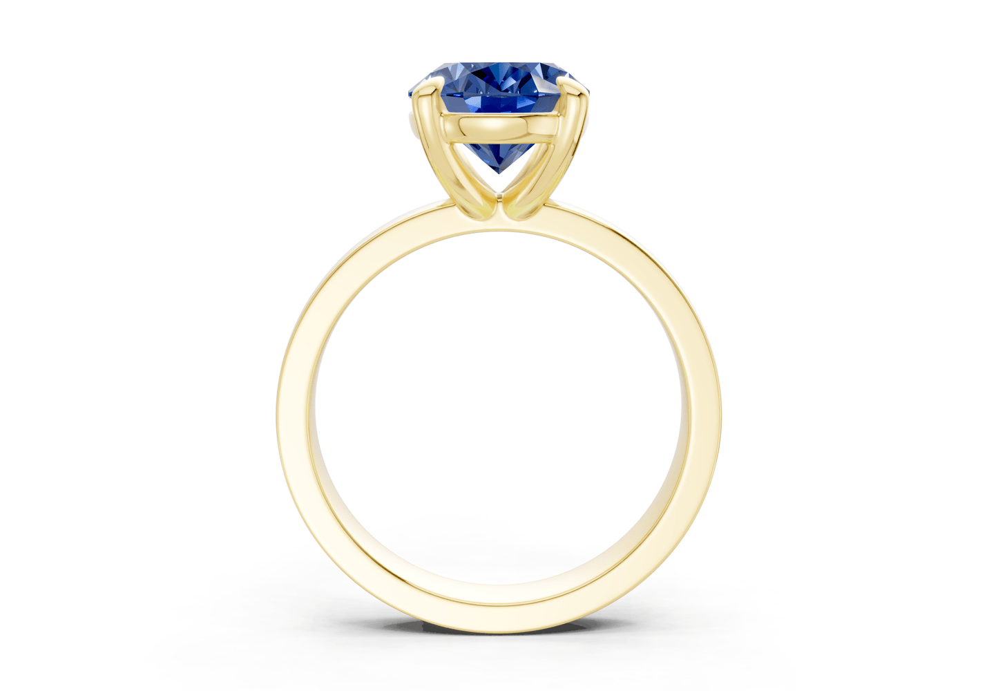 Aspen Sapphire Gemstone Solitaire Oval Cut 3mm Engagement Ring - Ring Premier