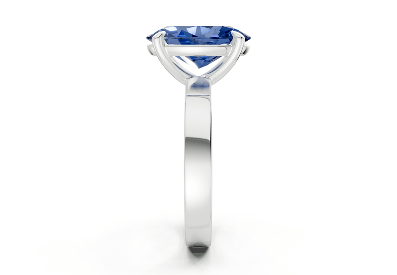 Aspen Sapphire Gemstone Solitaire Oval Cut 3mm Engagement Ring - Ring Premier