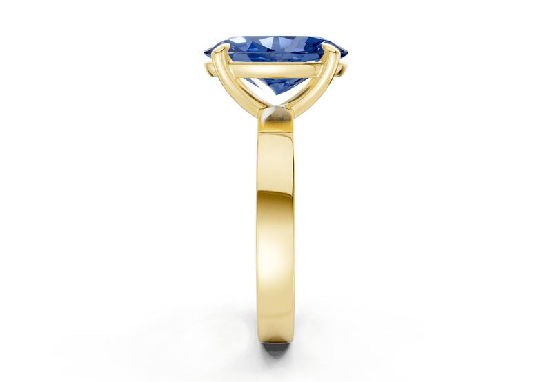 Aspen Sapphire Gemstone Solitaire Oval Cut 3mm Engagement Ring - Ring Premier