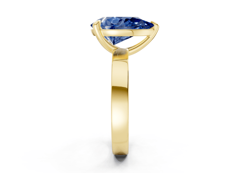 Aspen Sapphire Gemstone Solitaire Pear Cut 3mm Engagement Ring - Ring Premier