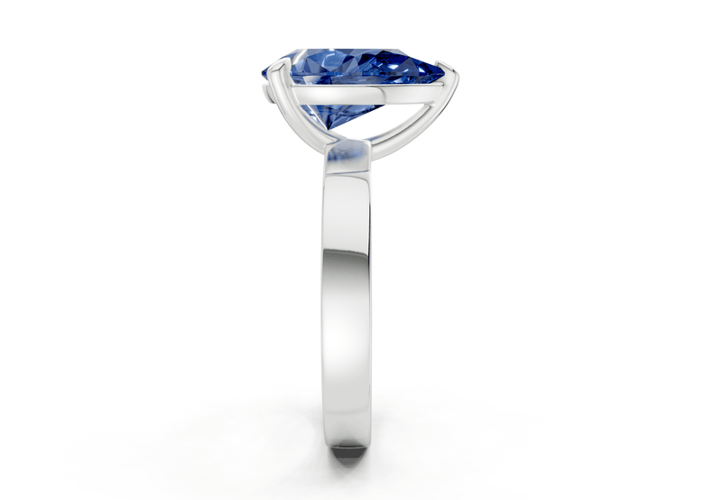 Aspen Sapphire Gemstone Solitaire Pear Cut 3mm Engagement Ring - Ring Premier