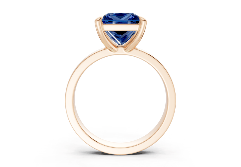 Aspen Sapphire Gemstone Solitaire Princess Cut 3mm Engagement Ring - Ring Premier