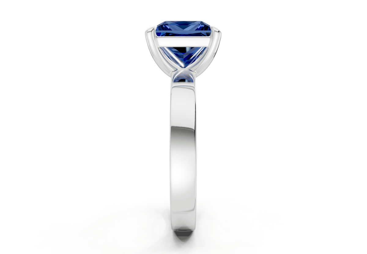 Aspen Sapphire Gemstone Solitaire Princess Cut 3mm Engagement Ring