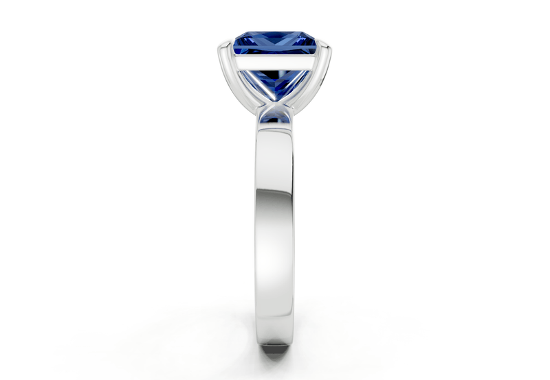 Aspen Sapphire Gemstone Solitaire Princess Cut 3mm Engagement Ring - Ring Premier