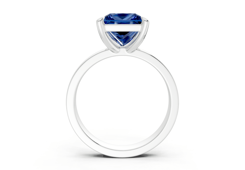 Aspen Sapphire Gemstone Solitaire Princess Cut 3mm Engagement Ring - Ring Premier