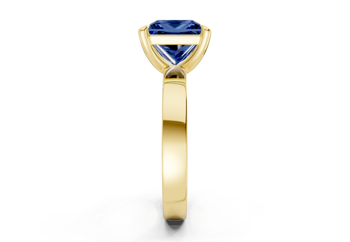 Aspen Sapphire Gemstone Solitaire Princess Cut 3mm Engagement Ring