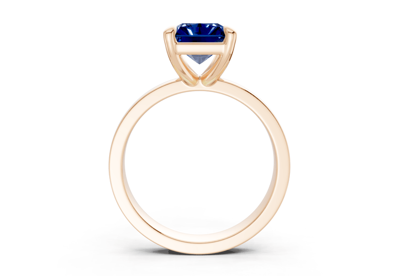 Aspen Sapphire Gemstone Solitaire Radiant Cut 3mm Engagement Ring - Ring Premier