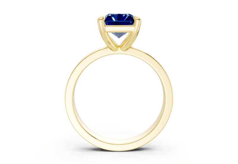 Aspen Sapphire Gemstone Solitaire Radiant Cut 3mm Engagement Ring - Ring Premier