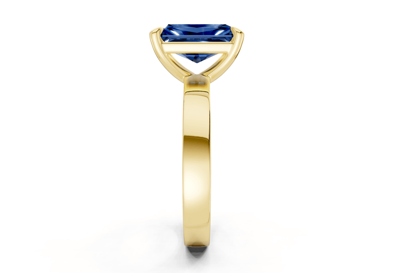 Aspen Sapphire Gemstone Solitaire Radiant Cut 3mm Engagement Ring - Ring Premier