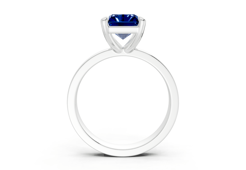 Aspen Sapphire Gemstone Solitaire Radiant Cut 3mm Engagement Ring - Ring Premier