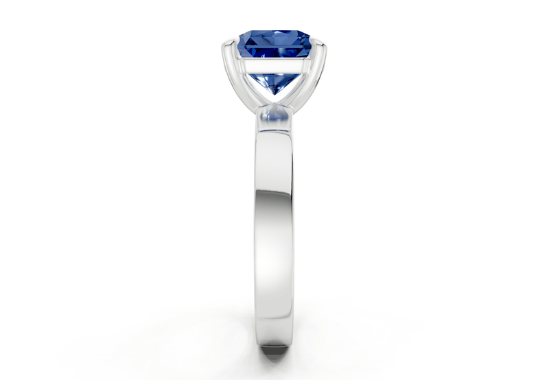 Aspen Sapphire Gemstone Solitaire Radiant Squareuare Cut 3mm Engagement Ring - Ring Premier